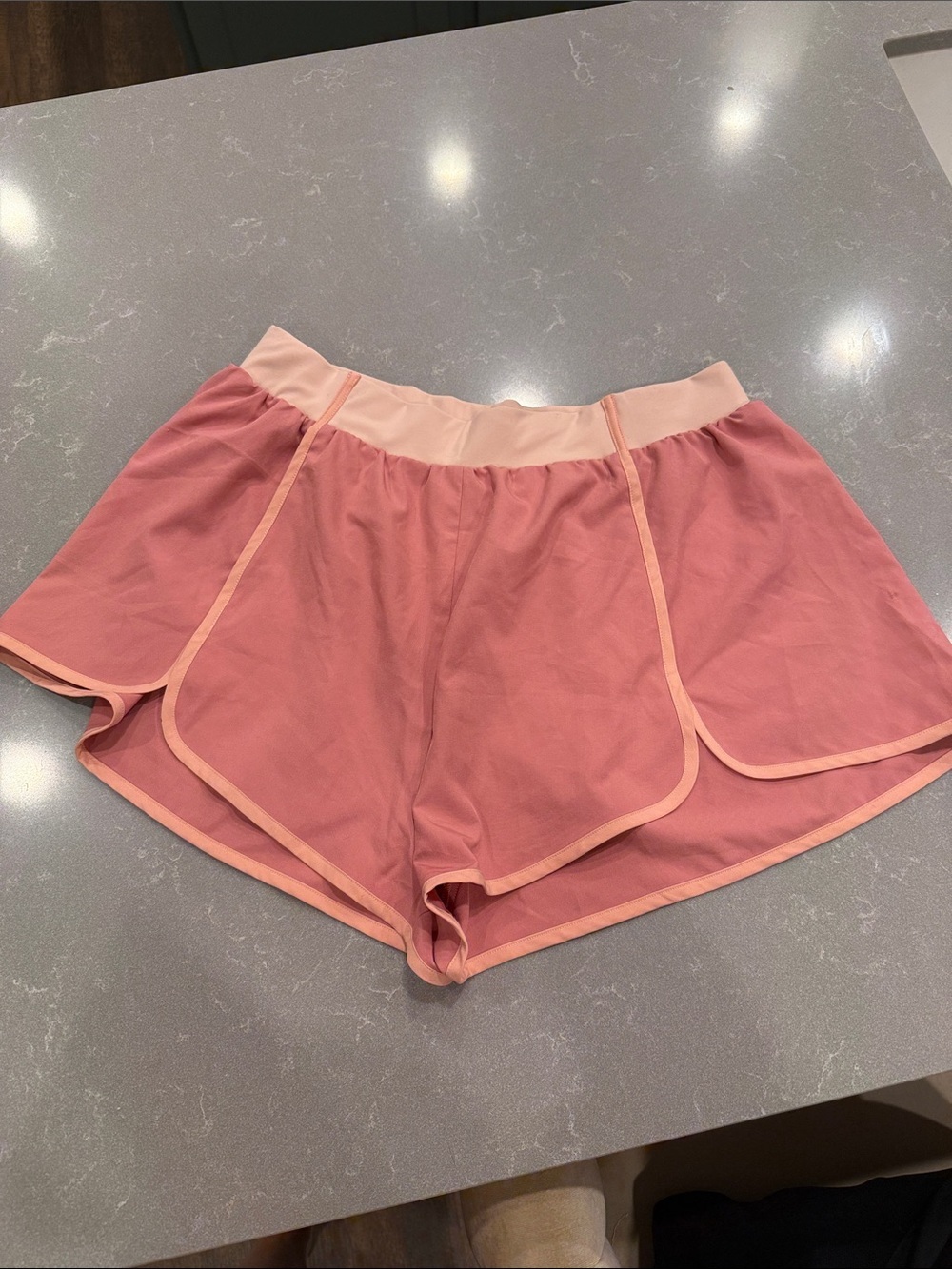 For Love And Lemons Rose Pink Athletic Shorts with Blush Trim
